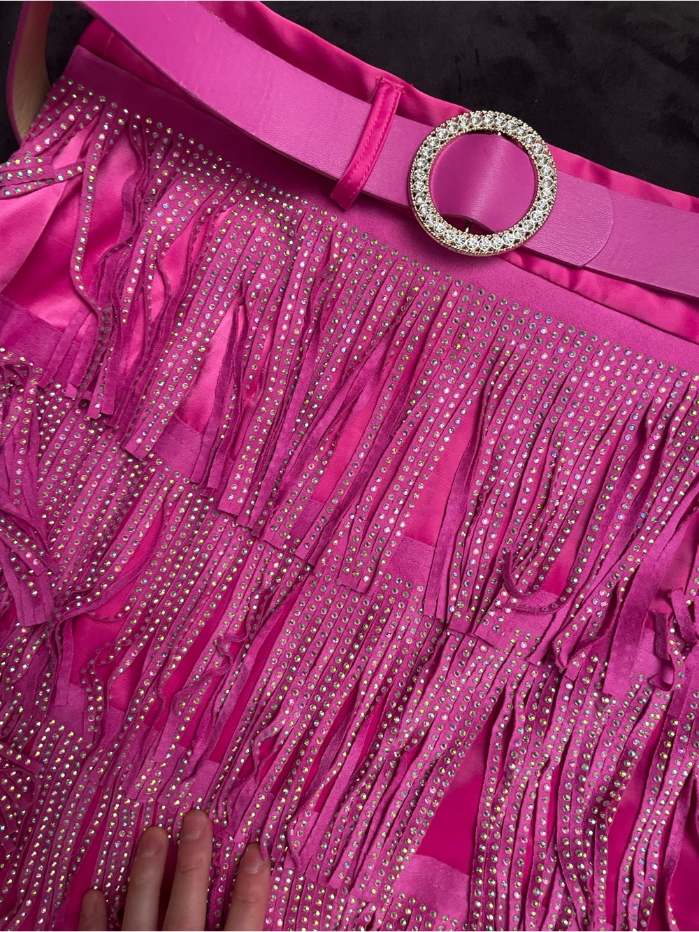 NWT Tiered Rhinestone Mini Skirt - Picture 7 of 9